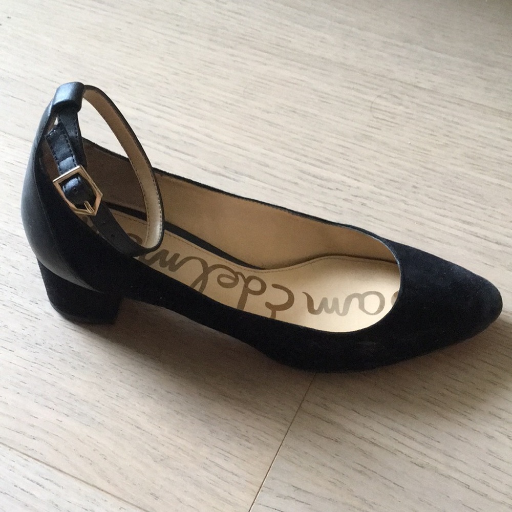 Sam Edelman 1 1/2” Ankle Strap Suede Ballet Flats - Picture 3 of 4